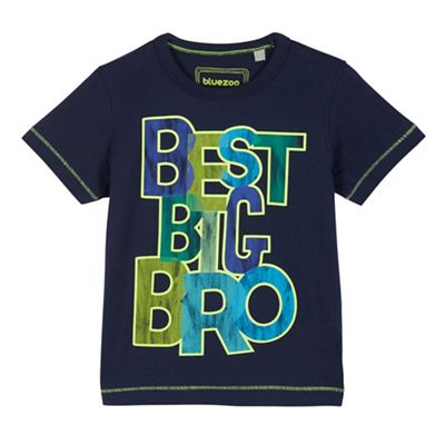 bluezoo Boys' navy 'Best bro ever' print t-shirt